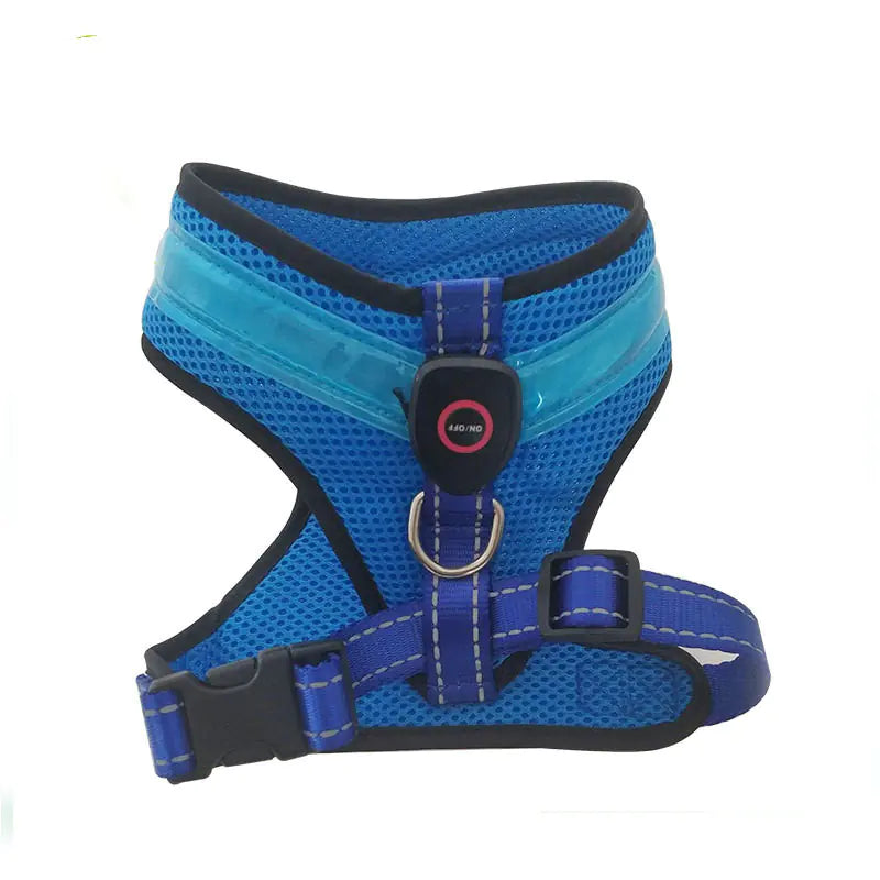 Premium LED Dog Harness – USB Rechargeable Light-Up Safety Vest