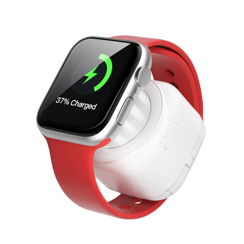 BAHOND Magnetic Wireless Portable Charger for Apple Watch Series 9/8/7/6/5/4/3/2/1/SE/Ultra 1200mAh Power Bank for iWatch with Dual Built-in Charging Cables for Input