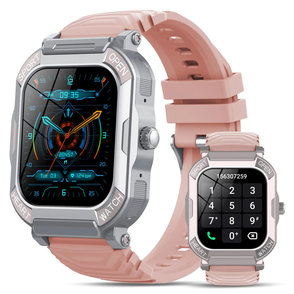 Smart Watch for Men Women (Answer/Make Call) 1.85” Fitness Tracker 113 Sports Modes Smartwatch with Heart Rate/Sleep Monitor Pedometer IP68 Waterproof 2024 Activity Trackers for Android iOS Pink