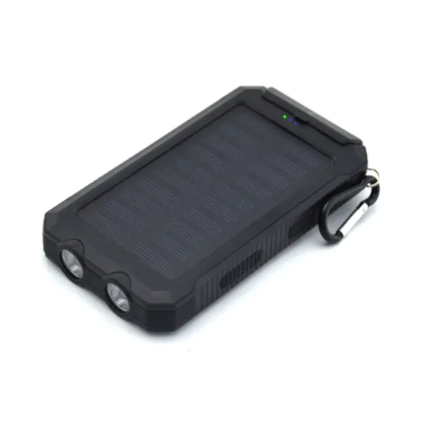 Solar Power Bank with Dual Headlight, 10000mAh/20000mAh, LED Flashlight
