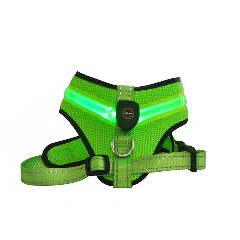 Premium LED Dog Harness – USB Rechargeable Light-Up Safety Vest