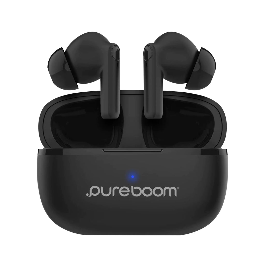PureGear PureBoom Wireless Earbuds for Enhanced Sound Touch Control Stereo Headphones in Ear Built-in Mic for iPhone/Android Phones/TV/Laptops More Devices