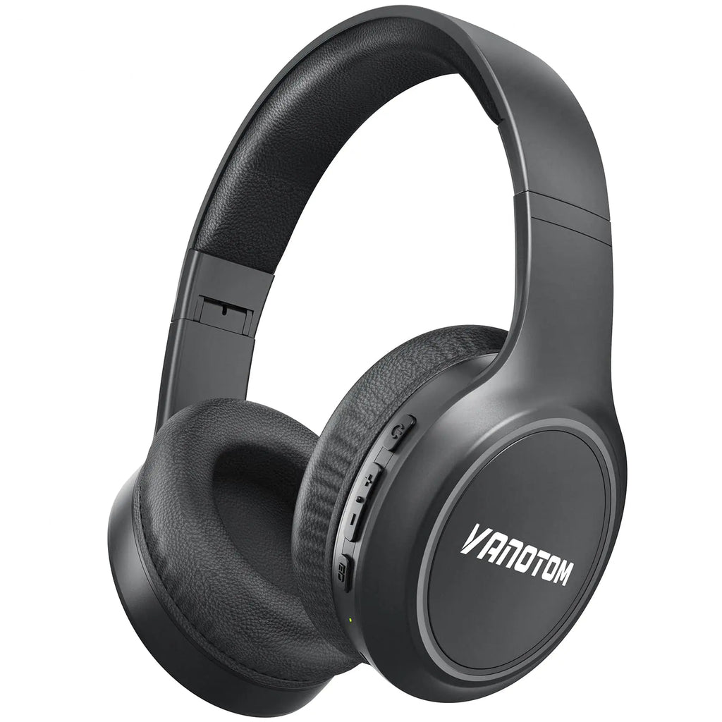 VANOTOM Wireless Headphones Bluetooth Headphones with MicrophoneNoise Canceling Wireless On-Ear Headset（Black）