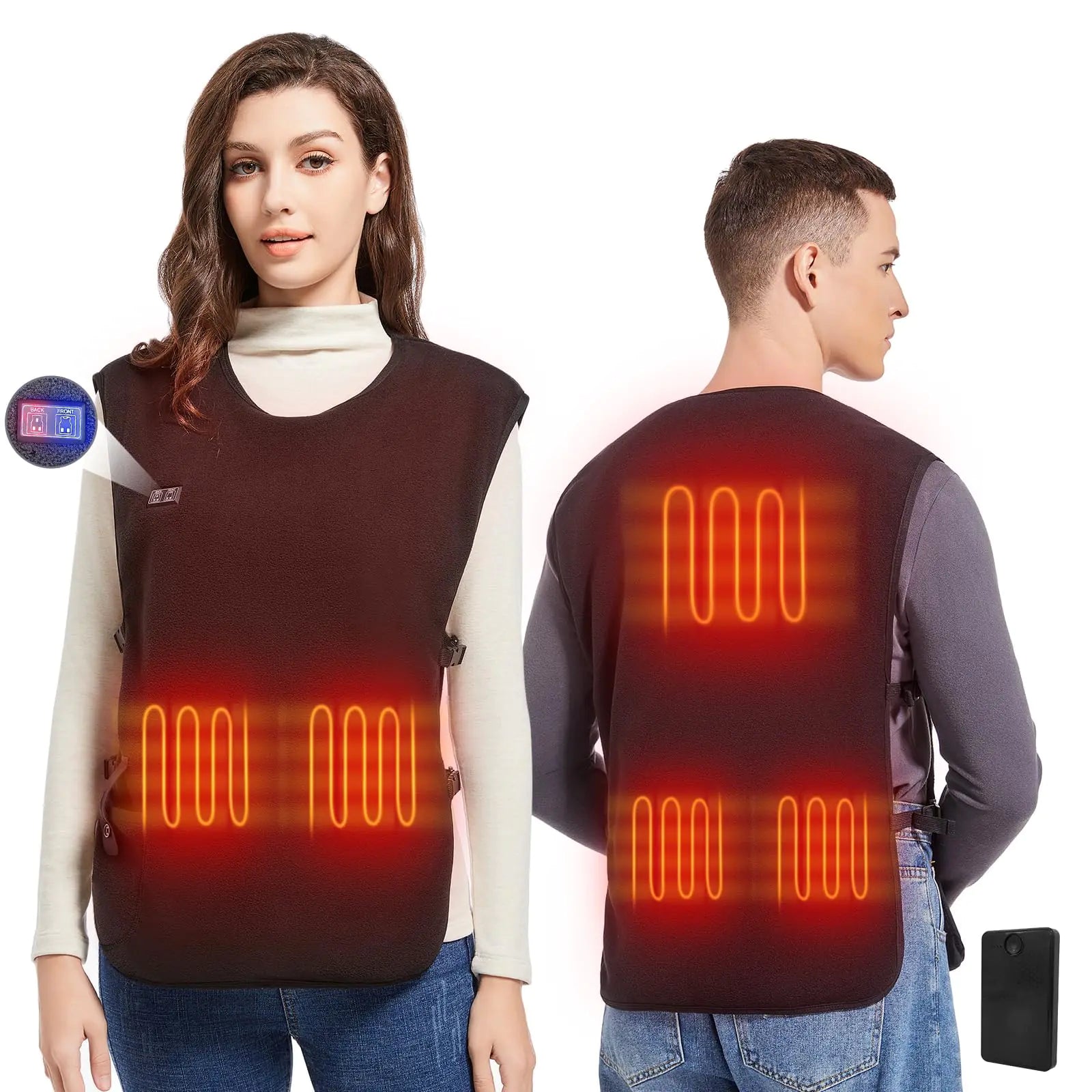 Premium 5-Zone Heated Vest – Electric Warming Fleece with Battery